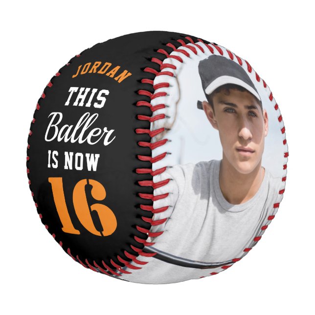 Custom Cool Birthday Gift for Teenager Photo Baseball (Angled)
