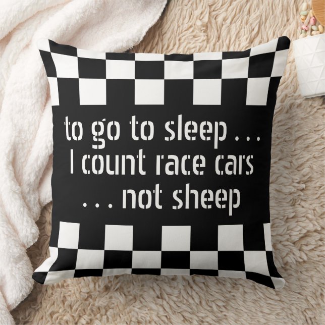 Custom Cool Black And White Chequered Flag Pattern Cushion (Blanket)