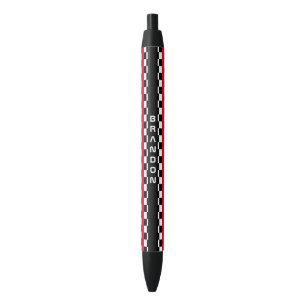Custom Cool Black And White Chequered Flag Pattern Ink Pen