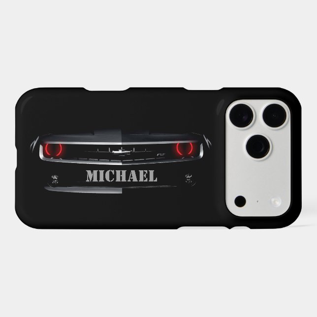 Custom Cool black Chevy Camaro Your name (Back Horizontal)