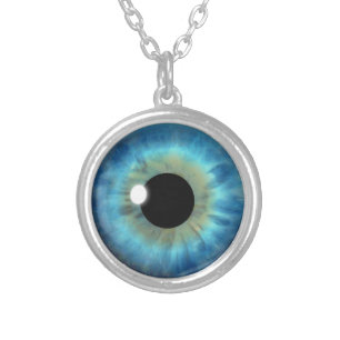 Custom Cool Blue Eye Iris Eyeball Fun Necklace