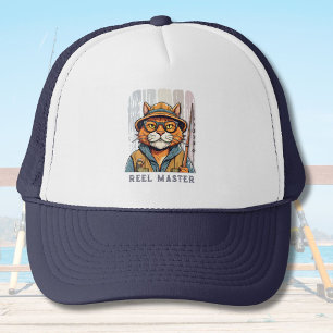 Custom Cool Cat Retirement Gifts for Fisherman Dad Trucker Hat