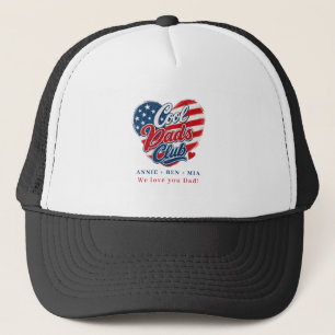 Custom "Cool Dads Club" Heart Patriotic Trucker Hat