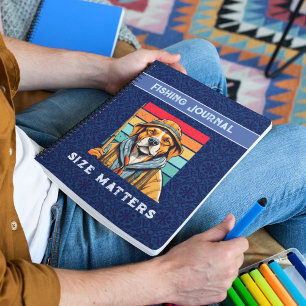 Custom Cool Dog Retirement Gifts for Fisherman Dad Notebook