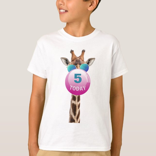 Custom Cool Giraffe and Bubblegum T-Shirt (Front)