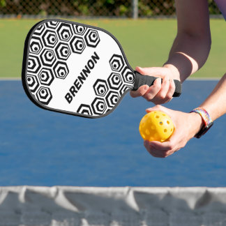 Custom Cool Hexagon Polygon Art Style Pattern Pickleball Paddle