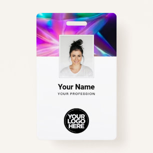 Custom Cool Holographic Employee Name Tags ID Badge