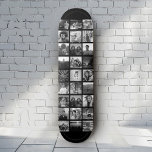 Custom Cool Instagram Photo Collage Skateboard<br><div class="desc">Cool,  modern skateboard deck with your custom Instagram Photo Collage. Personalise easily with your favourite pictures. Makes a great display deck with a wall mount (separate) for a great birthday or graduation gift! This design is black and white.</div>