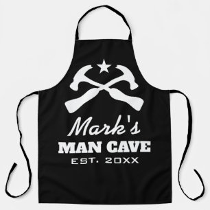Custom cool manly man cave BBQ apron for guys