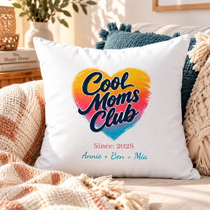 Custom "Cool Moms Club" Heart Cushion