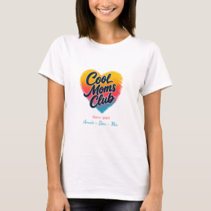 Custom "Cool Moms Club" Heart T-Shirt