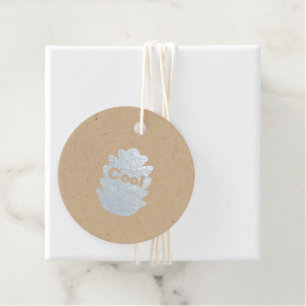 Custom Cool Text Shape Circle Foil Favour Tag