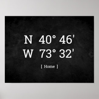 Custom Coordinates Personalised Home Location Gift Poster