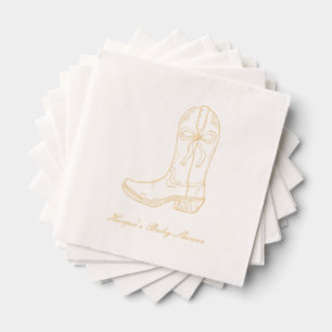 Custom Coquette Boots & Bows Baby Shower Napkins