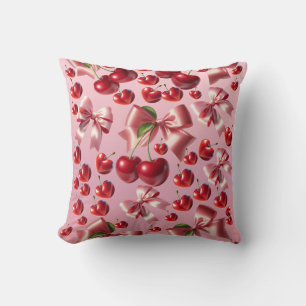 Custom Coquette Heart Bow Pattern Wrapping Paper Cushion