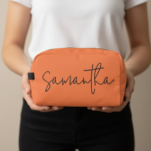 Custom Coral Bridesmaid & Maid of Honour Makeup Ba Dopp Kit