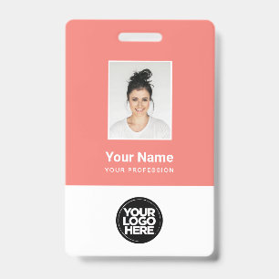 Custom Coral Employee Photo, Bar Code, Logo ID Badge