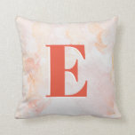 Custom coral marble Monogram Cushion<br><div class="desc">Elegant modern marble, watercolor, tied-ye Design in orange & coral with big bold modern customisable personal Monogram Letter in orange and white. Please customise both Letter (white and orange) for the desired layer effect. Monogrammed coffee cup for the teacher, tutor, coach, educator, wife, girlfriend, boyfriend, coworker, colleague, employee, school teacher,...</div>