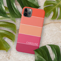 Custom Coral Peach Orange Magenta Red Pink Stripes