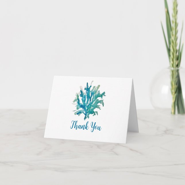 Custom Coral Reef Painting Thank You  Card (Front)