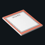 Custom Coral White Editable Colour Notepad<br><div class="desc">Coral (background colour can be edited) personalised notepad with your name or any text you choose at the top.</div>