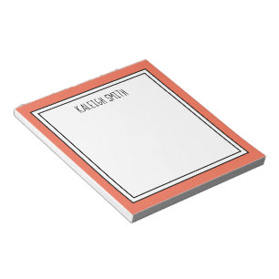 Custom Coral White Editable Colour Notepad