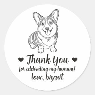 Custom Corgi Dog Wedding Favour Stickers