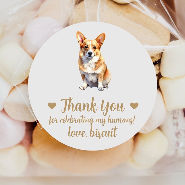 Custom Corgi Dog Wedding Favour Stickers (Creator Uploaded)