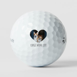 Custom Corgi Mom Life Personalized Photo Golf Gift Balls