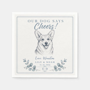 Custom Corgi Wedding Dog lover animal Pet flower Napkin