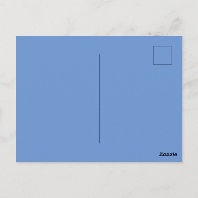 Custom Cornflower Blue Picture-Perfect Standard  Postcard (Back)