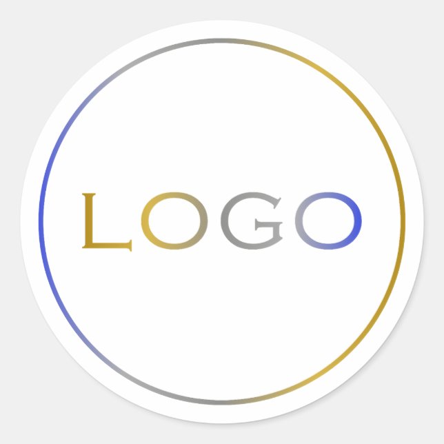 Custom Corporate Business Large Round Logo Simple Classic Round Sticker (Front)
