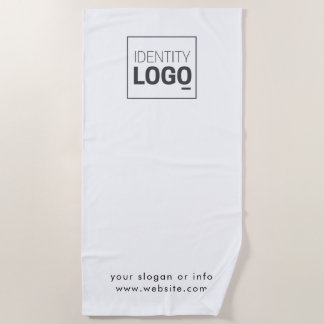 Custom Corporate Business Logo Black Chocolate Fav Beach Towel