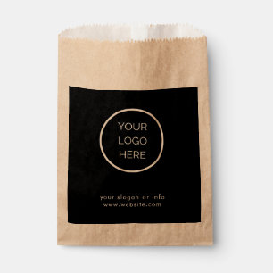 Custom Corporate Business Logo Black Paper Favor B Favour Bags