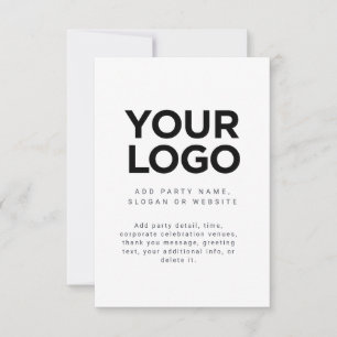 Custom Corporate Business Logo Formal White Invitation