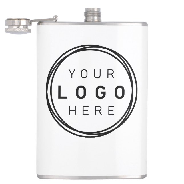 Custom Corporate Business Logo Hip Flask (Opened)