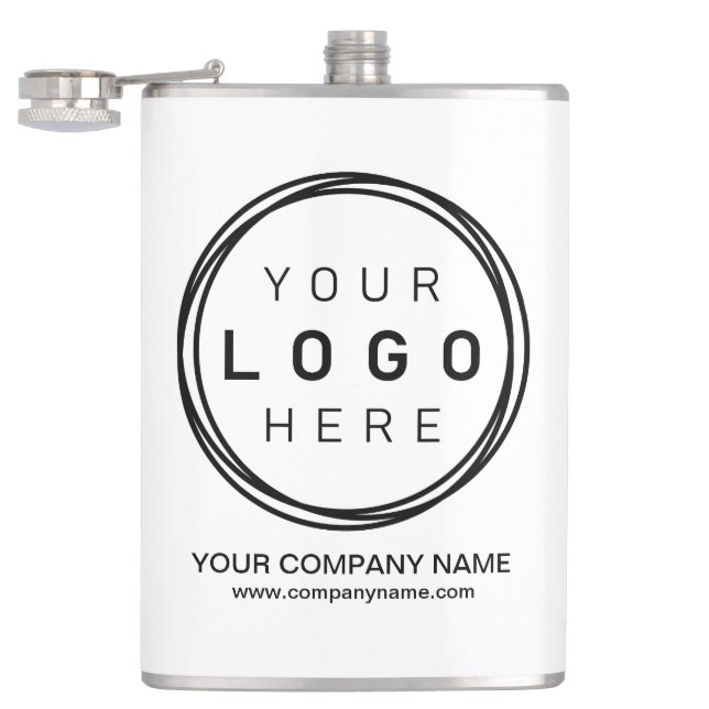 Custom Corporate Business Logo Hip Flask (Opened)
