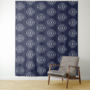 Custom Corporate Business Logo Pattern Backdrop Tapestry