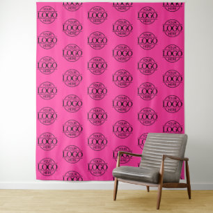 Custom Corporate Business Logo Pattern Backdrop Tapestry
