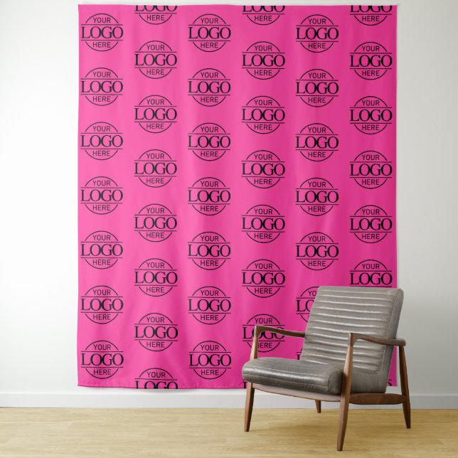 Custom Corporate Business Logo Pattern Backdrop Tapestry (In Situ)