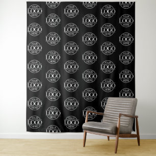 Custom Corporate Business Logo Pattern Backdrop Tapestry