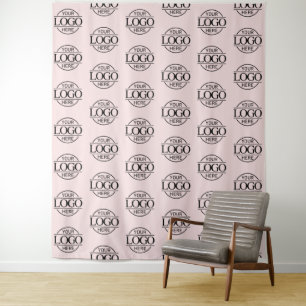 Custom Corporate Business Logo Pattern Backdrop Tapestry