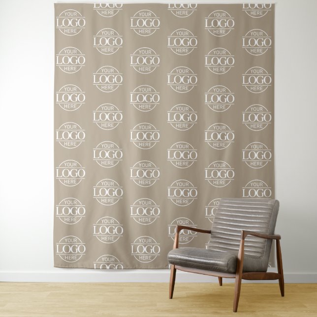 Custom Corporate Business Logo Pattern Backdrop Tapestry (In Situ)