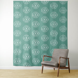Custom Corporate Business Logo Pattern Backdrop Tapestry