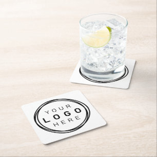 Custom Corporate Business Logo Square Paper Coaster
