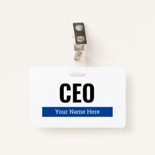 Custom corporate business name badge with clip ID badge