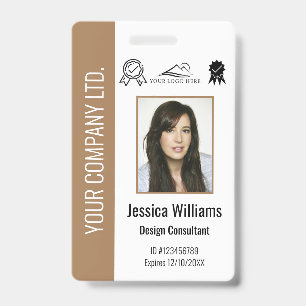 Custom Corporate Certified Employee Brown ID Badge