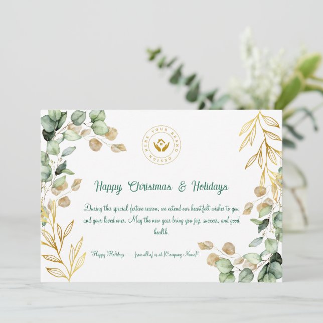 Custom Corporate Christmas Greeting Card 2025 (Standing Front)