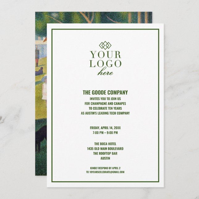 Custom Corporate Company Event | Garden Party Invitation (Front/Back)