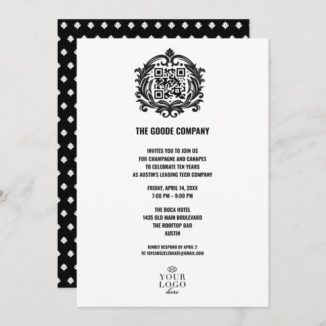 Custom Corporate Company Event | QR Code Invitation (Front/Back)